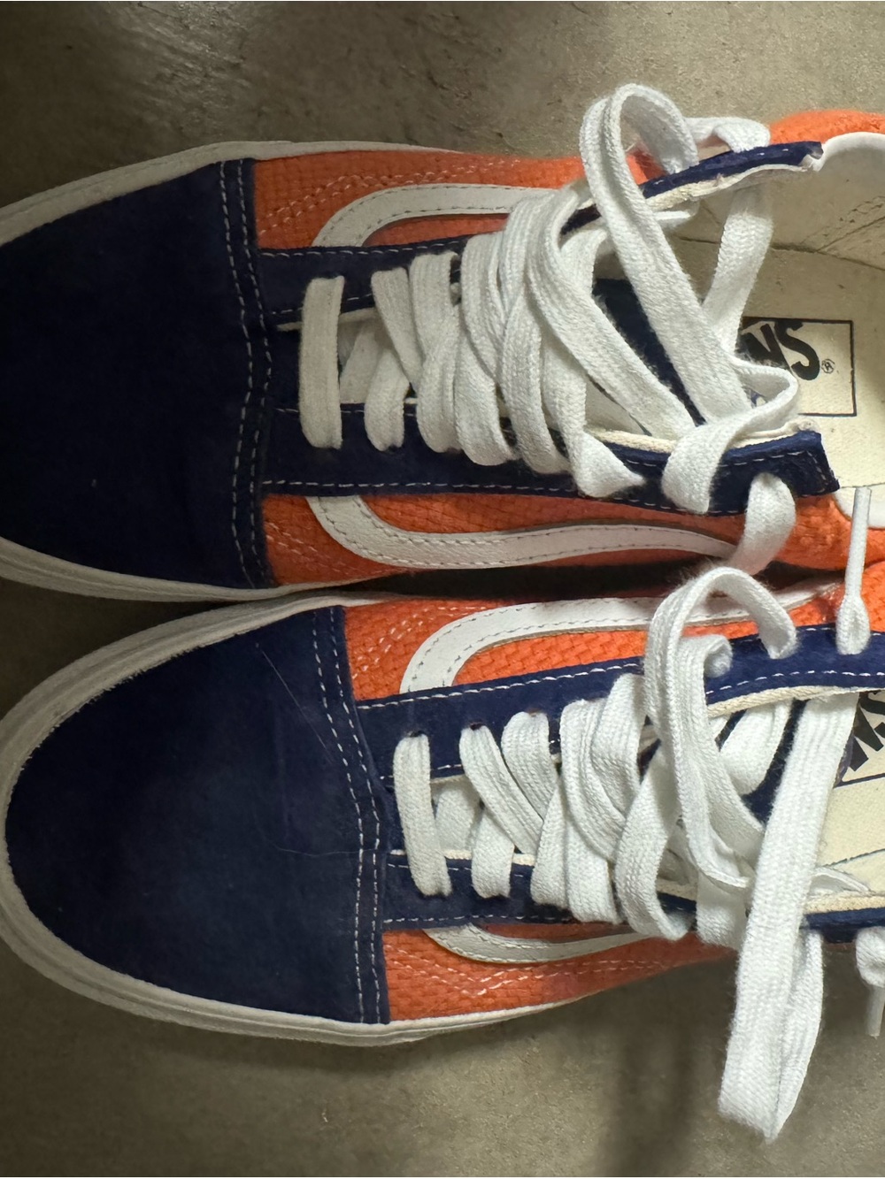 Vans Old Skool Navy and Orange Suede Sneakers
